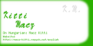 kitti macz business card